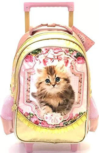 Mochila Infantil Gatinha Pets Rodinhas Tam G Seanite Meninas
