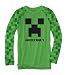 Minecraft Creeper Big Boys Raglan Long Sleeve Shirt (M (10/12))