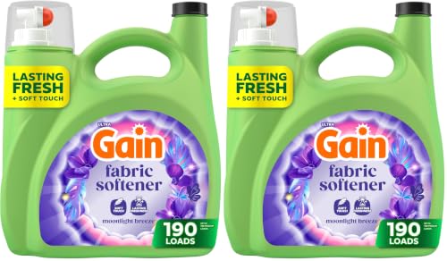 Image of Gain Liquid Fabric Softener, Moonlight Breeze | 190 Loads | 140 fl oz | Pack of 2