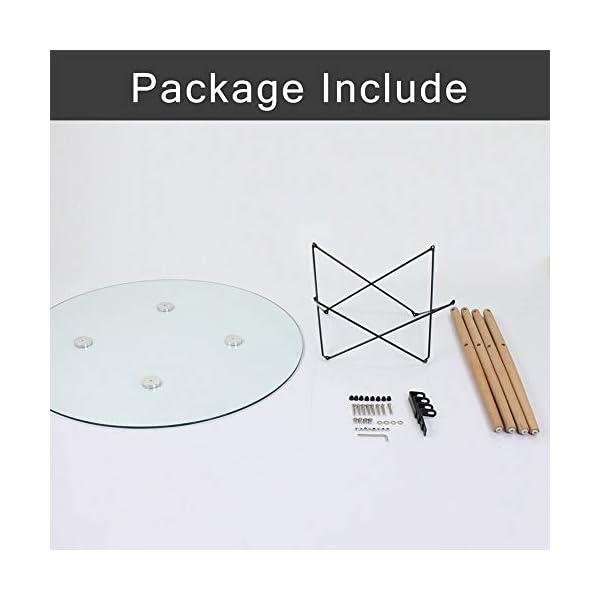 Joolihome Modern Dining Table, Glass Dining Table with Chromed Legs，Contemporary Rectangle Dining Room Furniture (clear round table) - Image 8