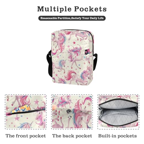 KLL Peach Cartoon Unicorns messenger bag for women crossbody Vegan Leather men shoulder bag Shopping Ladies Shoulder Handbags2