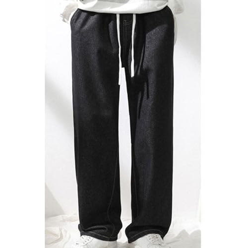 Coupe ample pantalon décontracté en denim homme taille large