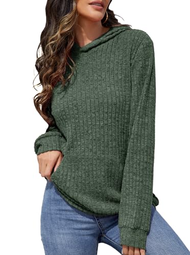 Image of Bosmeer Womens Long Sleeve Shirts Kangaroo Pocket Fashion Hoodies Pullover