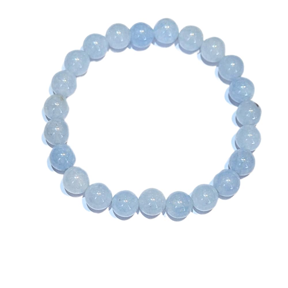 Marka Jewelry Natural Aquamarine Gemstone Bracelet Round Loose Beads 8mm| Handmade Semi-Precious Gemstone Stretch Bracelet for Men & Women (Pack of 1) (B08KY5K65V) Amazon Price History, Amazon Price Tracker