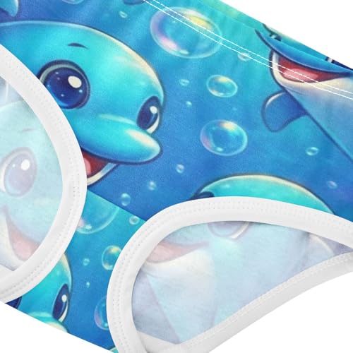 Girls Underwear Toddlers 2t Cotton Little Girl Panties Artistic Briefs Girls Undies Cute Dolphins Bubble Blue4