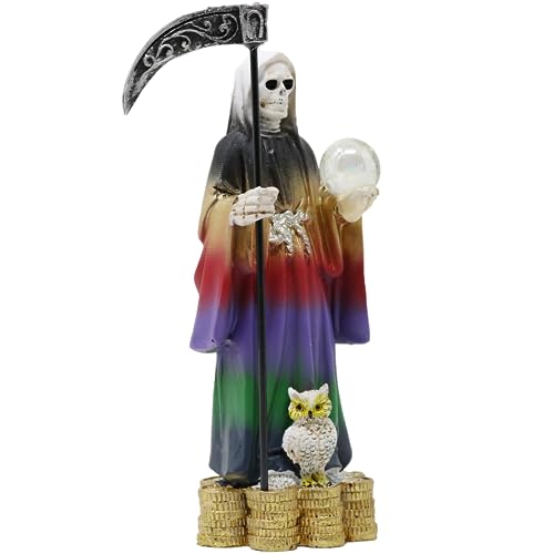 Estatua Santa Muerte 5 pulg Multicolor Resina miniatura 4