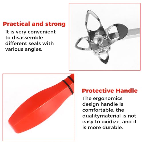 Image of Windshield Locking Strip Tool Car Windscreen Removal & Installation Tools Steel & Plastic Windshield Seal Strip Remover Windshield Glue Removal Tool Car Repair Accessories(Gules)