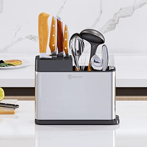 Cutlery Drainer with Knife Slot, Kitchen Dining Utensil Holder with Draining,Stainless Steel,Gift Cutlery Drainer with Knife Slot, Kitchen Dining Utensil Holder with Draining,Stainless Steel,Gift