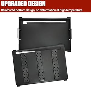 KEESHA 6787 Flat Top Griddle Insert for Weber Spirit I II 300 Series Universal Nonstick Griddle Replacement Parts for Broil King Huntington and Sterling 3 Burner Gas Grill with Mini Oven Mitt