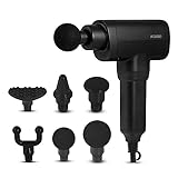 AGARO Impact Handheld Deep Tissue Percussion Gun Massager,Massage Machine, Body Massager, 6 Massage Heads, 5 Speed, For Deep Tissue Massage, Body Relaxation & Pain Relief (Black)