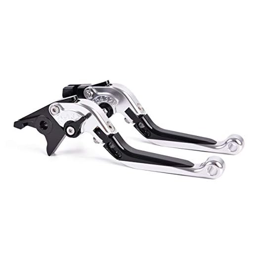 Auzkong Fällbara utdragbara justerbara CNC-bromskopplingsspakar för Ducati Scrambler Cafe Racer 2019, HYPERMOTARD 1100/S/EVO SP (endast kort) 2007-2012 silver svart silver