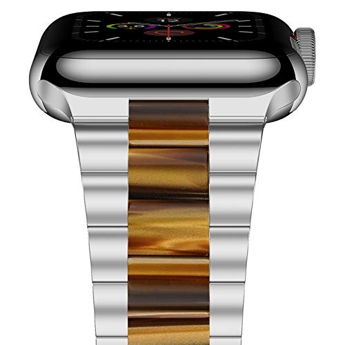 Image of iiteeology Compatible with Apple Watch Band 42mm 41mm 40mm 46mm 45mm 44mm, Light Resin with Stainless Steel Replacement Wristband for iWatch Ultra 3 /Ultra 2 49mm Series 11-1 SE 3