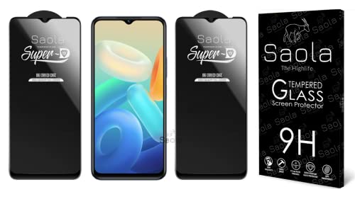 Image of Saola HD+ Oleophobic Tempered Glass Screen Protector For Vivo Y75 5G (Pack Of 2) with Free Installation Kit. Full screen Coverage - 6.58 inch