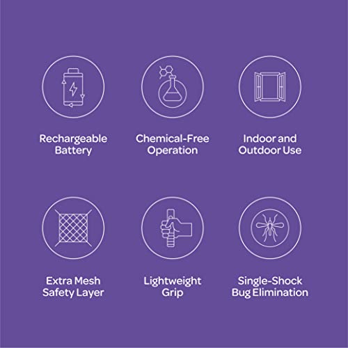 Electric Fly Swatter [Set Of 2] Handheld Bug Zapper Racket For Indoor/Outdoor - 4000 Volt Fly Swatter - Instant Bug & Mosquito Killer With Attractant Led Light - Usb Rechargeable Portable Fly Zapper. #TOP4