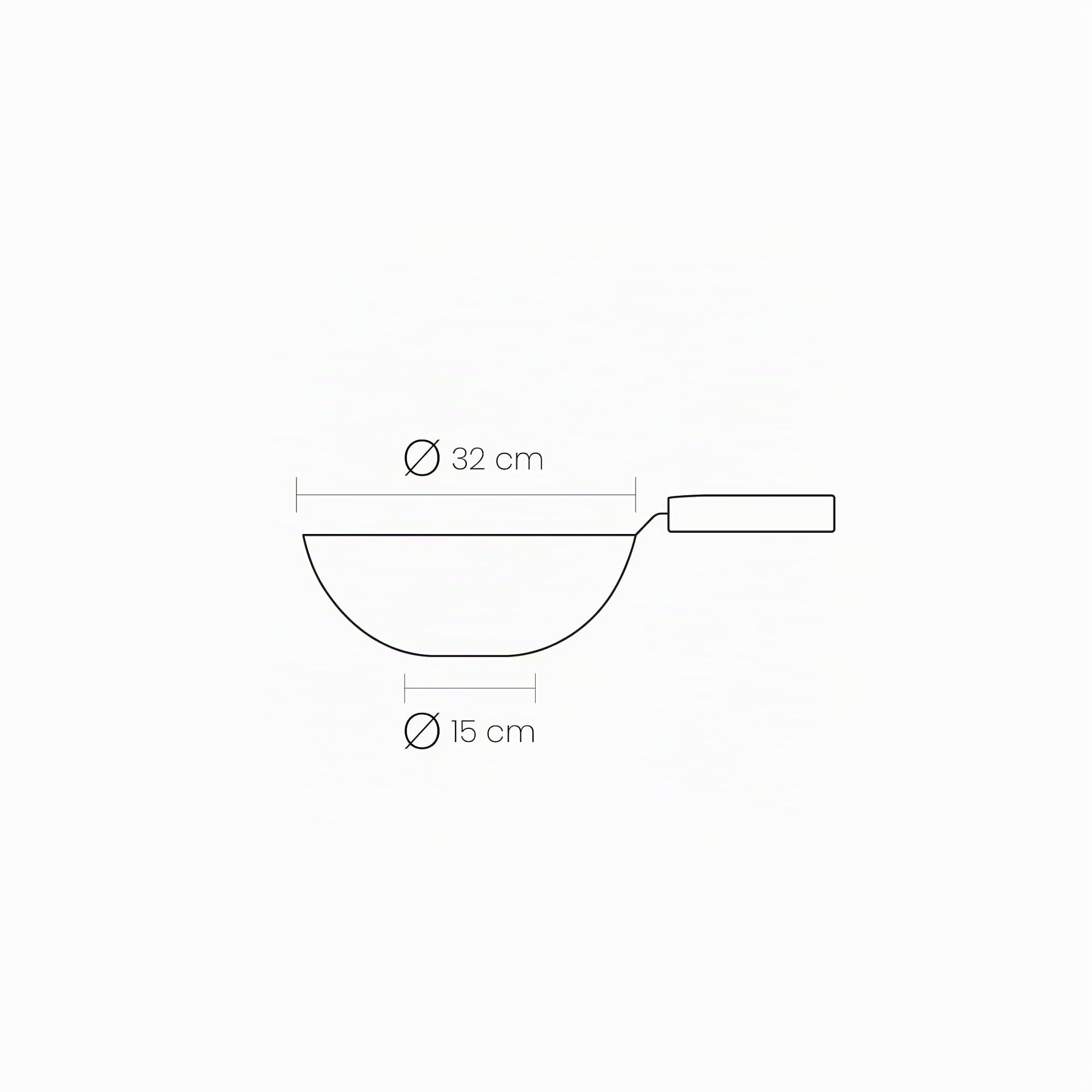 IBILI Wok Karbonsteel 32 cm, acier au carbone, convient pour induction, rétention de chaleur, durable et résistant, sans antiadhésif, écologique