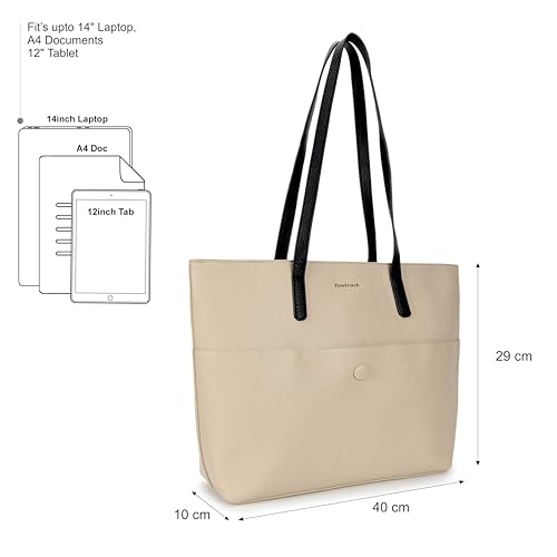 Image of Fastrack Laptop Tote for Girls | Faux-Leather Women's Handbags | Laptop Compatible upto 15 inch| Ladies Purse Handbag | Laptop Tote for Casual Carry