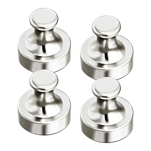 MagnaMagnet Starke Magnete für Magnetwand, Kühlschrankmagnete, Whiteboard-Magnete, vernickelte Neodym-Magnete aus Stahl für Küche, Büro, Schule, 4 Stück