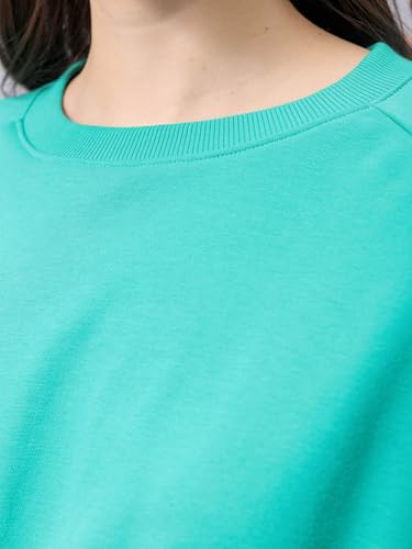 Image of Freehand by The Indian Garage Co Women Fit and Flared Solid Shirred Sweatshirt