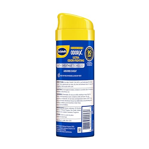 dr scholls odor-x odor-fighting spray-powder  all-day odor protection and sweat absorption - packaging may vary