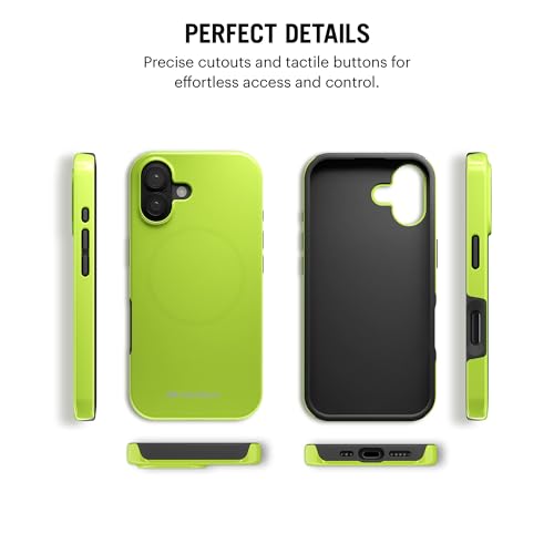 Image of DailyObjects Polycarbonate Enamel Bumper Magsafe Case For iPhone 16 Plus Compatible With Mag-Safe Wireless Charging | Lime Hybrid Magnetic Back Cover