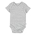 HonestBaby Unisex Baby 5-Pack 100% Organic Cotton Short Sleeve One-Piece Bodysuit, Gray Ombre, Newborn