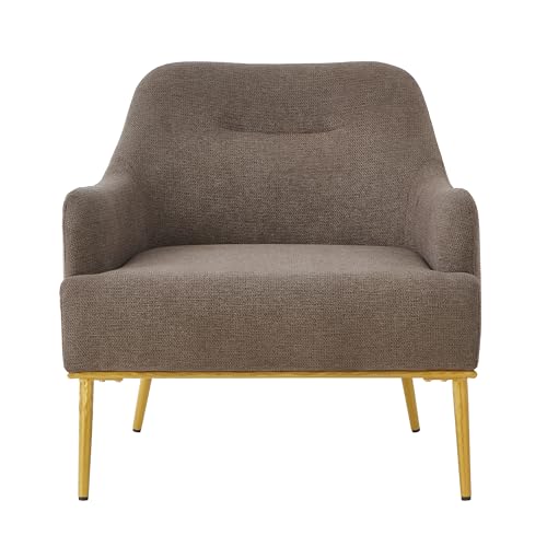 Sillón moderno Chenille Marrón miniatura 4