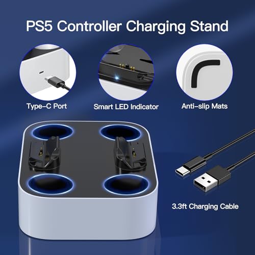 NEWDERY Doppelladestation für PS5 Controller – Ansicht 4