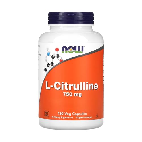 L-Citrulina 750mg Now Foods, 180 Cápsulas Produto Importado