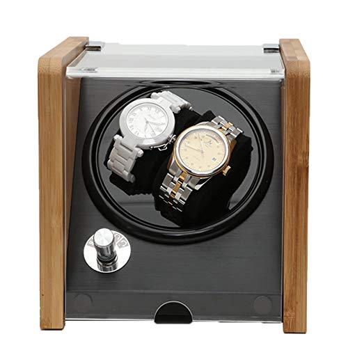 Preisvergleich Produktbild Aufbewahrungsbox für automatischen Uhrenbeweger Uhrentreiber-Display-Box 2 x Automatikuhr - Links- / Rechtslauf mit 5 Rotationsmodi und leisem Motor,D
