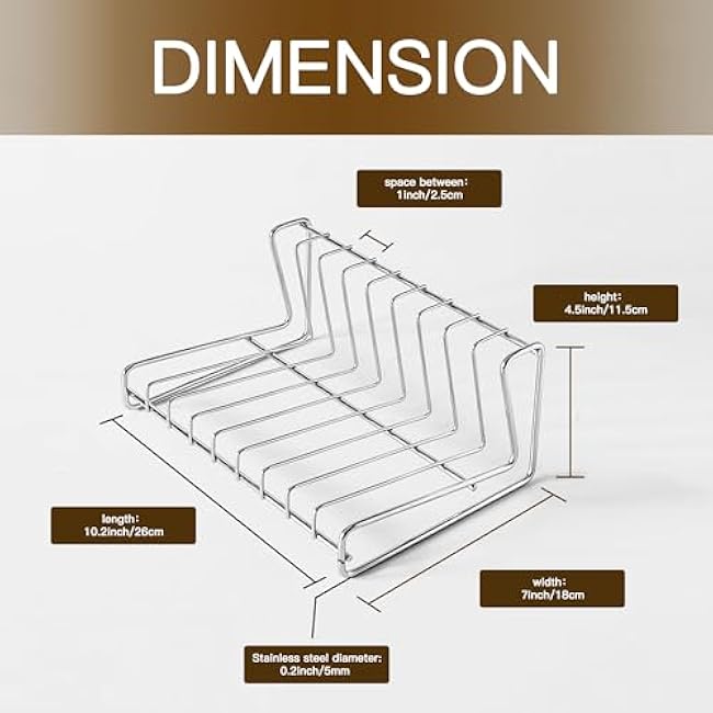 IMEEA Plate Organizer for Cabinet Space Saver SUS304 Stainless Steel Dish Organizer Plate Holder Small Dish Drying Rack
