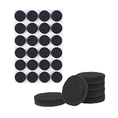 VABNEER 72 Piezas Almohadillas de Fieltro Redondas para Muebles, 20mm Negro Fieltro Adhesivo con 5mm de Espesor, Protectores para Patas de Mesa Cover