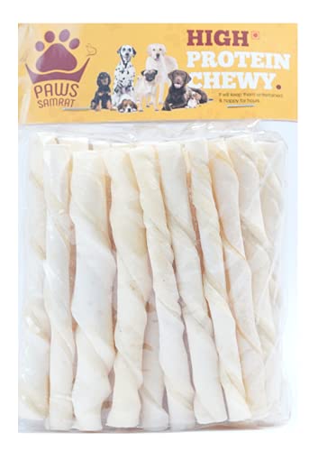 Paws Samrat High Protein White Twist Chew Sticks for Dogs || Highly Digestible, All-Natural Rawhide Alternative Dog Treats || Promotes Dental Health (500 GM) (B092DQ9XJL) Amazon Price History, Amazon Price Tracker