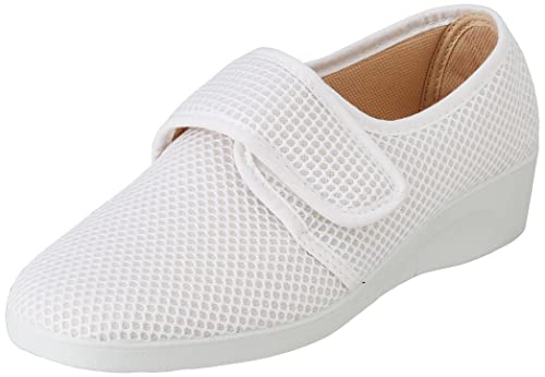 Genérico CoboFamily Zapatillas de Casa Mujer Verano, Zapatillas Cómodas Respirables, Zapatos Rejilla Cuña Punta Cerrada Multicolor, Suela Caucho Hecho En ESPAÑA (39, Blanco)