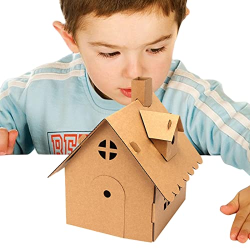 nain Cardboard Playhouse | Cardboard Fort | Paper Toys Crisp KT Board DIY Making Cultivate Patience, Imagination, And Concentration Decor Children's Room