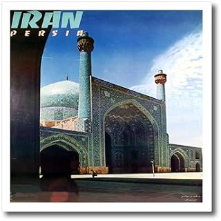 3dRose Vintage Iran and Persia Travel Poster-Iron On Heat Transfer, 10-inch, for White Material (ht_151052_3)