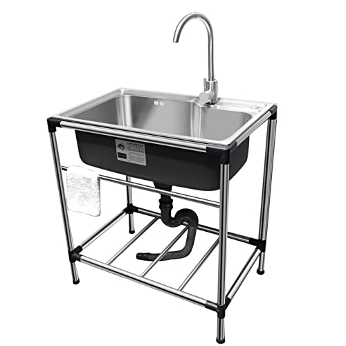 Évier de cuisine autoportant en inox pour laver facilement les grands plats de cuisine COM