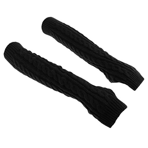 gazechimp 2 Pares de Luvas Femininas de Inverno Quente Malha de Braço Longo Aquecedores Sem Dedo Pol