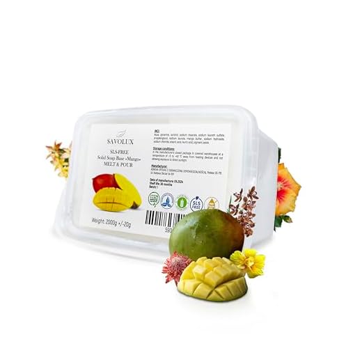 SAVOLUX Bloc Glycériné au Beurre de Mangue 2 kg – Pour Soins Naturels & DIY – Base à Fondre pour Création Maison de Cosmétiques et Produits Lavants