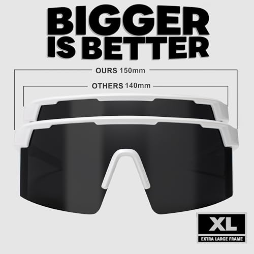 Image of WISTON XL Z87 Sunglasses for Big Wide Heads Men Women,TR90 Ultralight UV400 Protection Sun Glasses Z8224