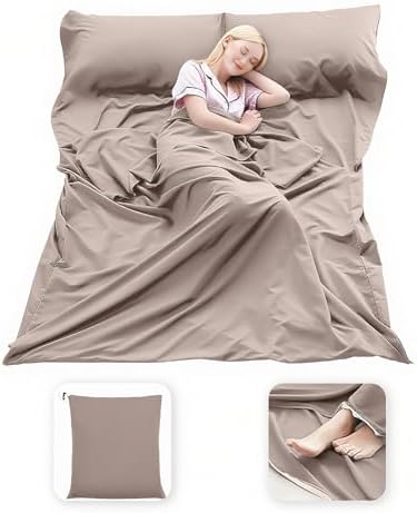 MongByYa Sleeping Bag Liner Lightweight Compact Sleeping Bag Sack Portable Clean Travel Sheet Camping Sleep Sheet for Backpacking Hotel Hiking