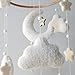 Goukurlsma Boho Cloud Moon Crib Mobile Boho Baby Mobile for Crib Neutral Clouds, Moon & Stars Design Nursery Mobile for Boys & Girls