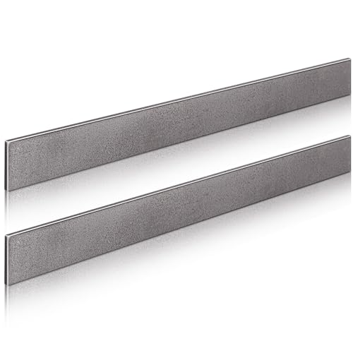 Hicarer 2 Pcs 2 x 1/4 x 24 Inch Steel Flat Bar Metal Stock Hot Rolled Steel Plate Solid Plain Metal Flat Bar Stock