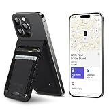 HiWe for MagSafe Wallet Stand with Find My, Anti-Lost Strongest Magnetic Wallet for iPhone 17/16/15/14/13/12 Series, 9 Cards Holder, Leather RFID, Black