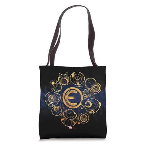 Cabas Marvel Eternals avec motifs de sphères géométriques dorées