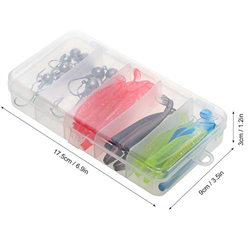 Atrair, Andoer 33 unidades de kit de iscas de pesca caixa de equipamento de pesca com anzol de cabeç