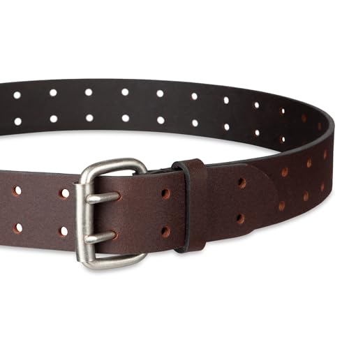 Dickies Men's Leather Double Prong Belt, Brown, 36 (Waist: 34) - Image 3
