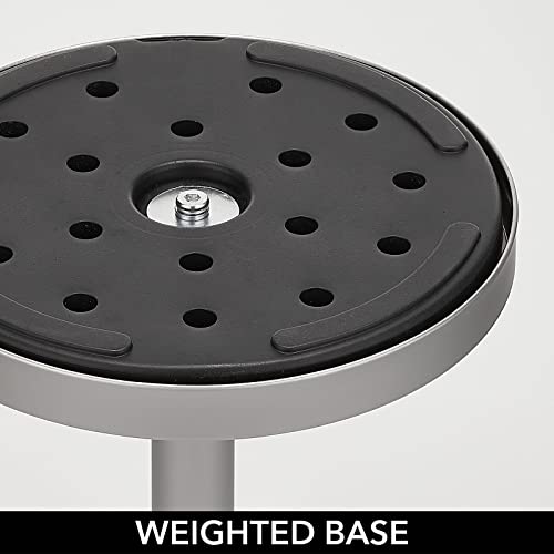 Mdesign Glass Top Side/End Drink Table - Small Modern Round Accent Metal Nightstand Furniture For Living Room, Dorm, Home Office, And Bedroom - 9" Round - Chrome #TOP3