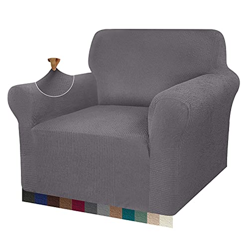 Granbest Super Soft Chair Covers 1-Piece Luxurious Sofa Slipcovers For Living Room Washable Non Slip Furniture Protector Couch Covers For Dogs With Elastic Bottom(Small, Light Gray) #TOP8