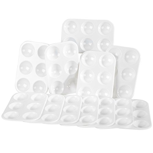 Artlicious - Rectangular Paint Tray Palettes Cups - Best for Acrylic, Oil, Watercolor Paints & Paint Brushes (12 Pack)