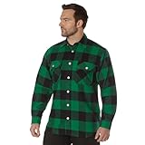 Green Extra Heavyweight Brawny Buffalo Plaid Flannel Shirt, Size 2X-large